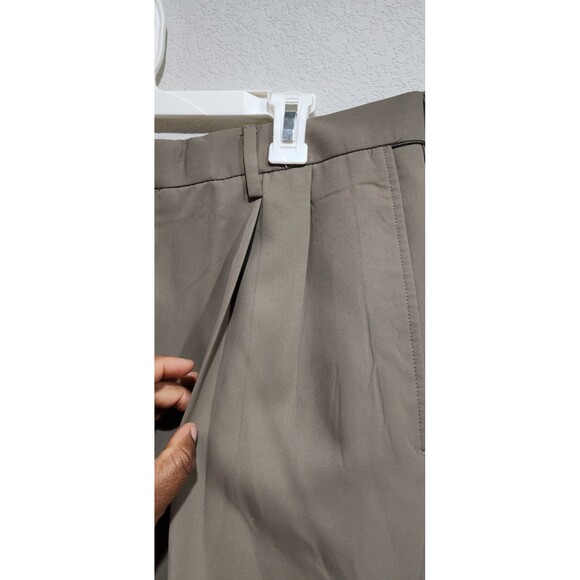 Haggar Men Soft Stripe Expandable Dress Pants Taupe Size 36x29 - Picture 5 of 14